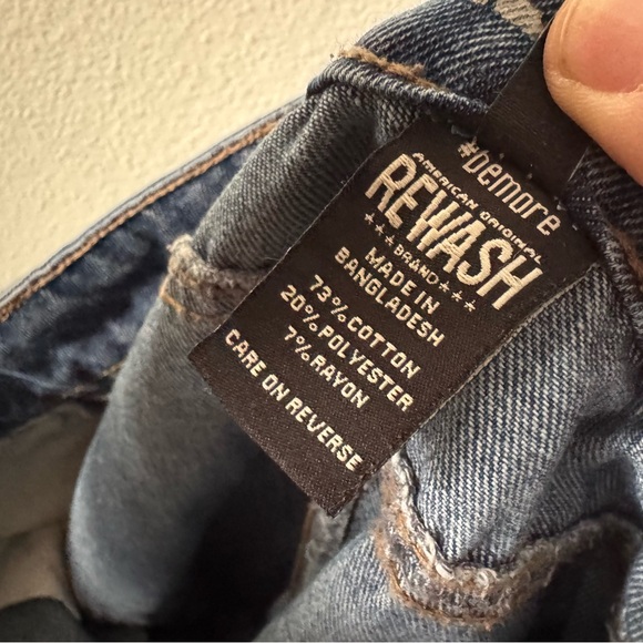 Rewash High Rise Jeans Y2K Streetwear 9/29 Junior Crop Vintage Staple Distressed - Picture 9 of 16